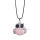 Sincere Silver Jewelry Rose Quartz Stone Owl Alloy Pendant Necklace for Women Accessories